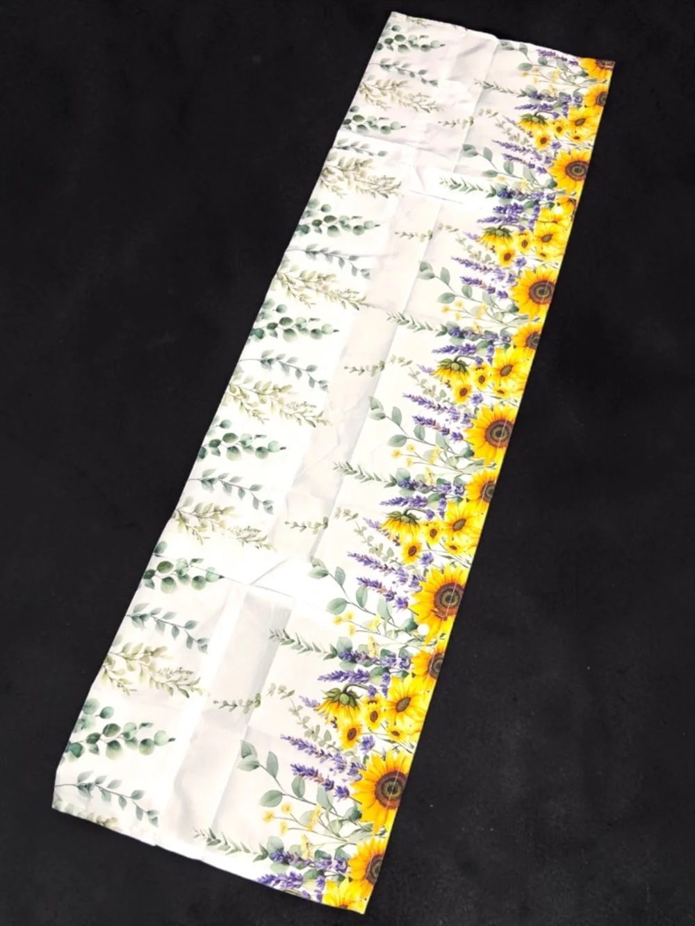 NWOT Sunflower Lavender Eucalyptus Farmhouse Window Valance 42x12
